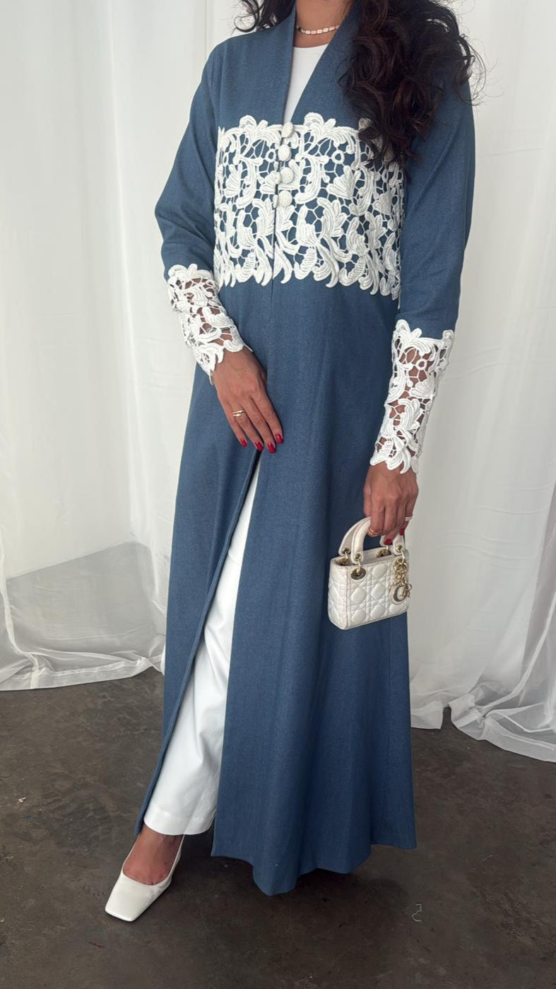ELVA denim abaya KEKE Design ELVA denim abaya KEKE Design