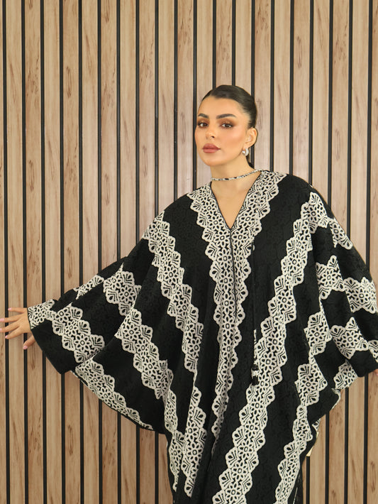 Keke Ivory Black Jalabiya